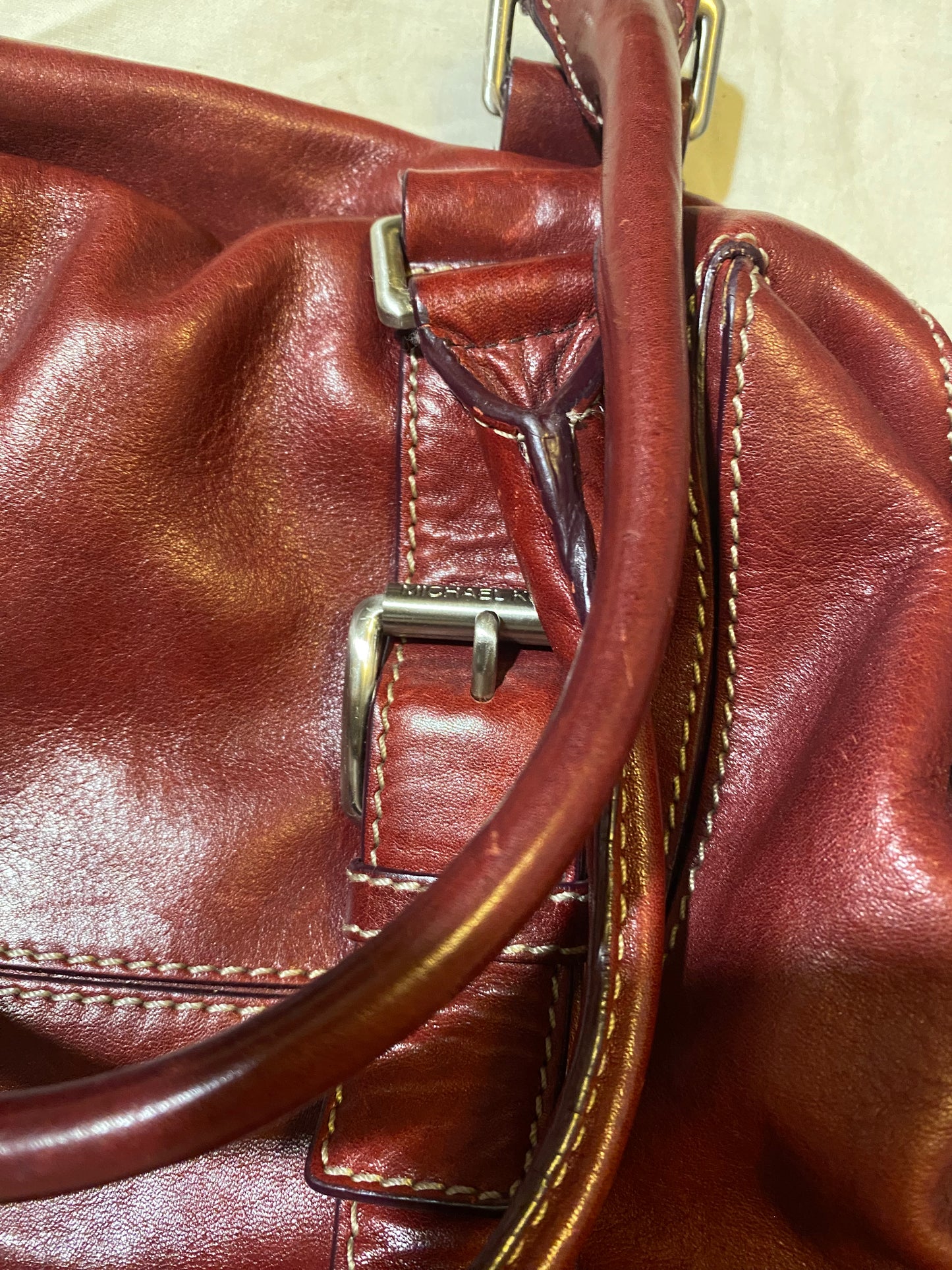Used Bags: Red Leather Michael Bag
