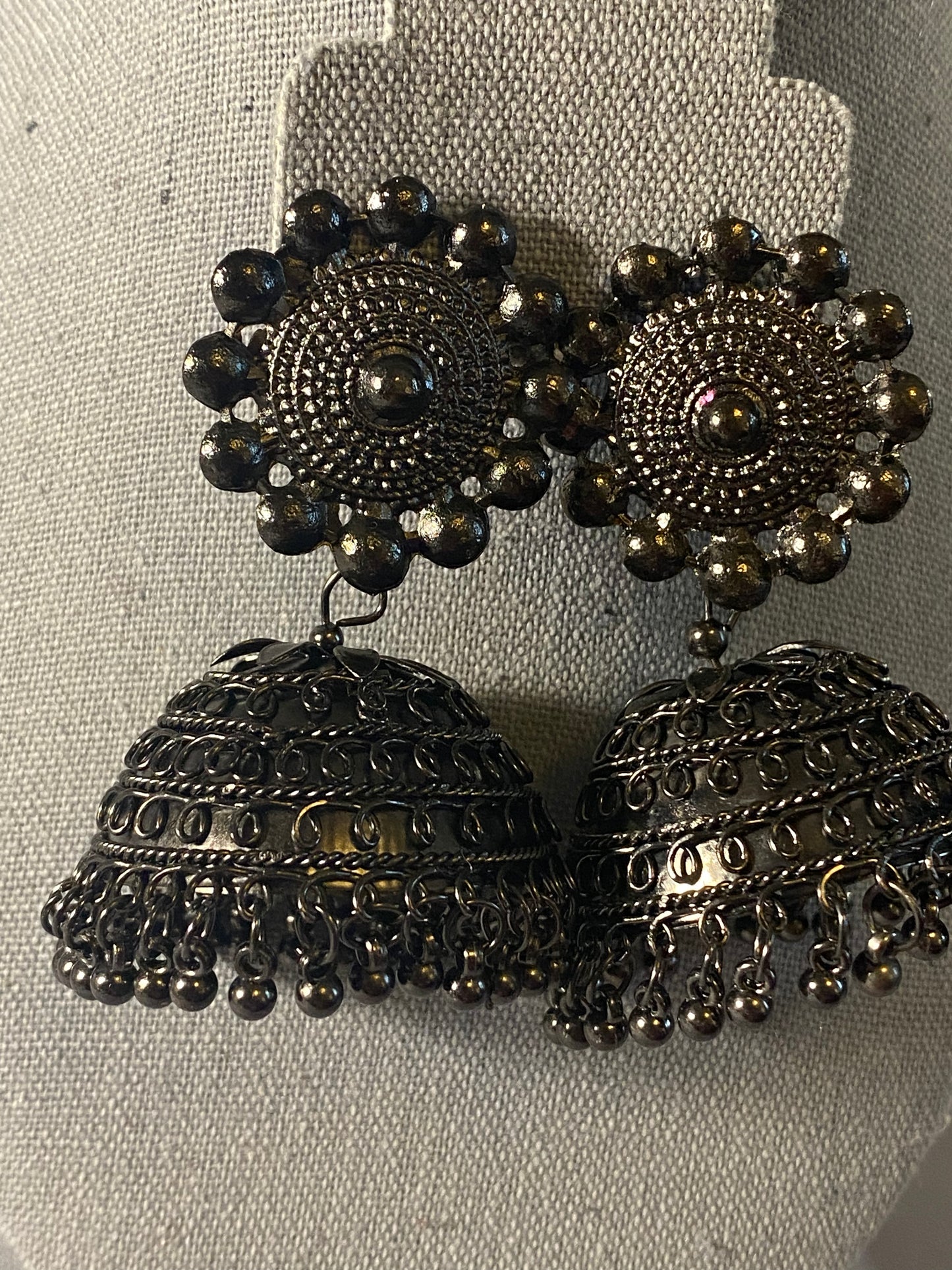 New Jewelry: Long Black Jhumki Earrings