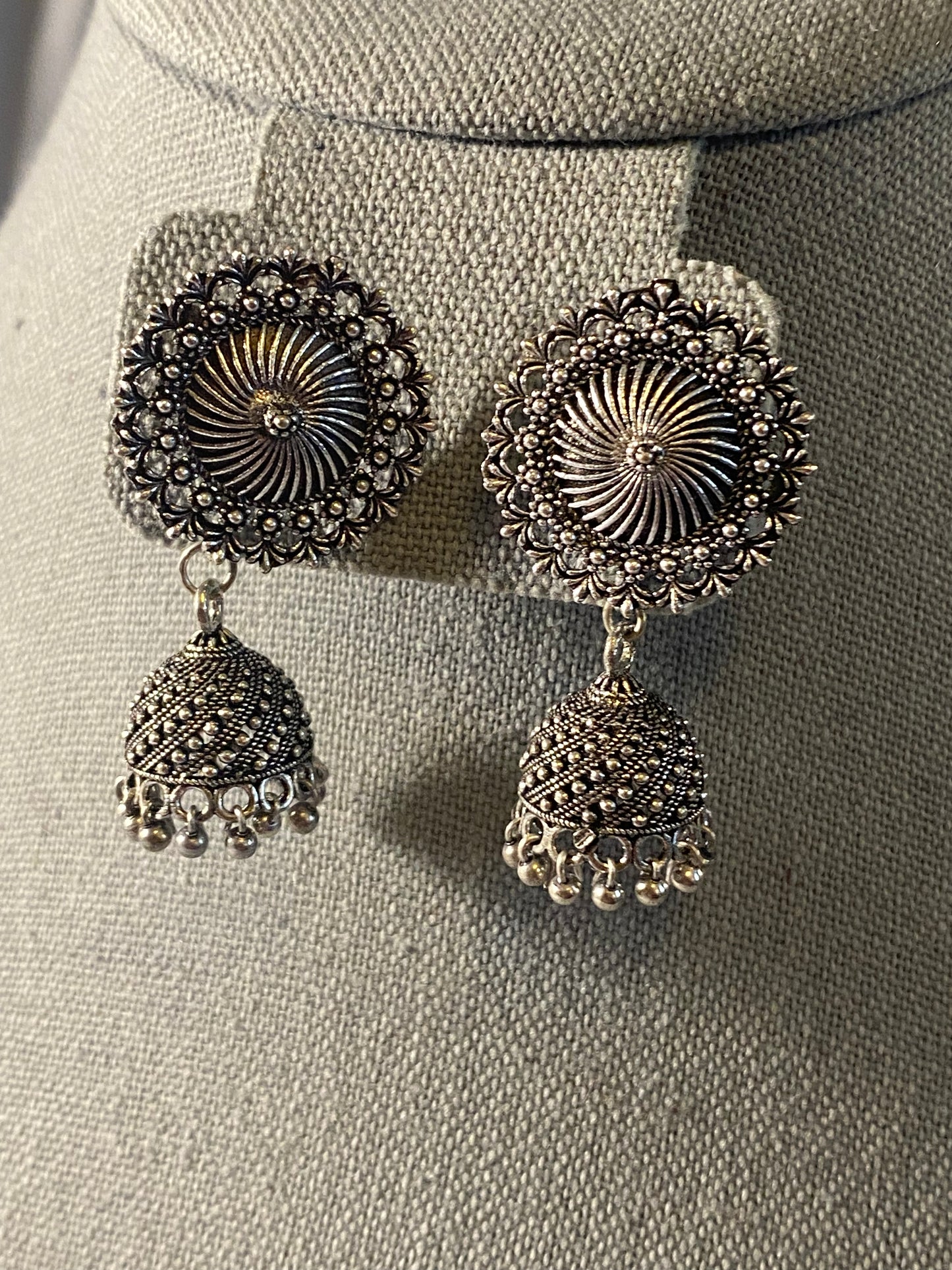 New Jewelry: Small Silver Jhumkis