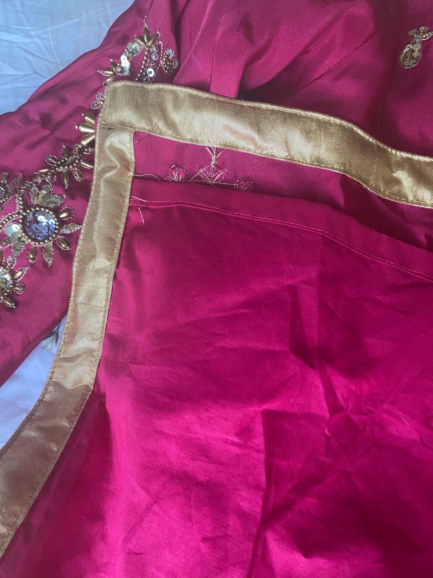 New Clothing: Pink Silk, 3 Piece Wedding Dress