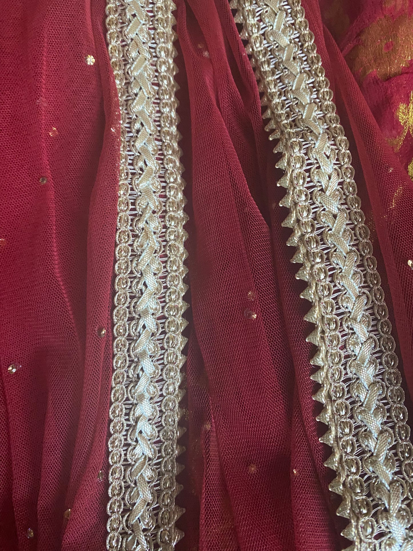 New Clothing: Velvet, Red 3 Piece Wedding Dress