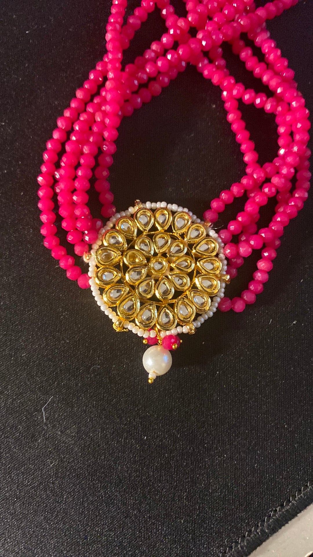 New Jewelry: Pink Beaded Kundan Necklace