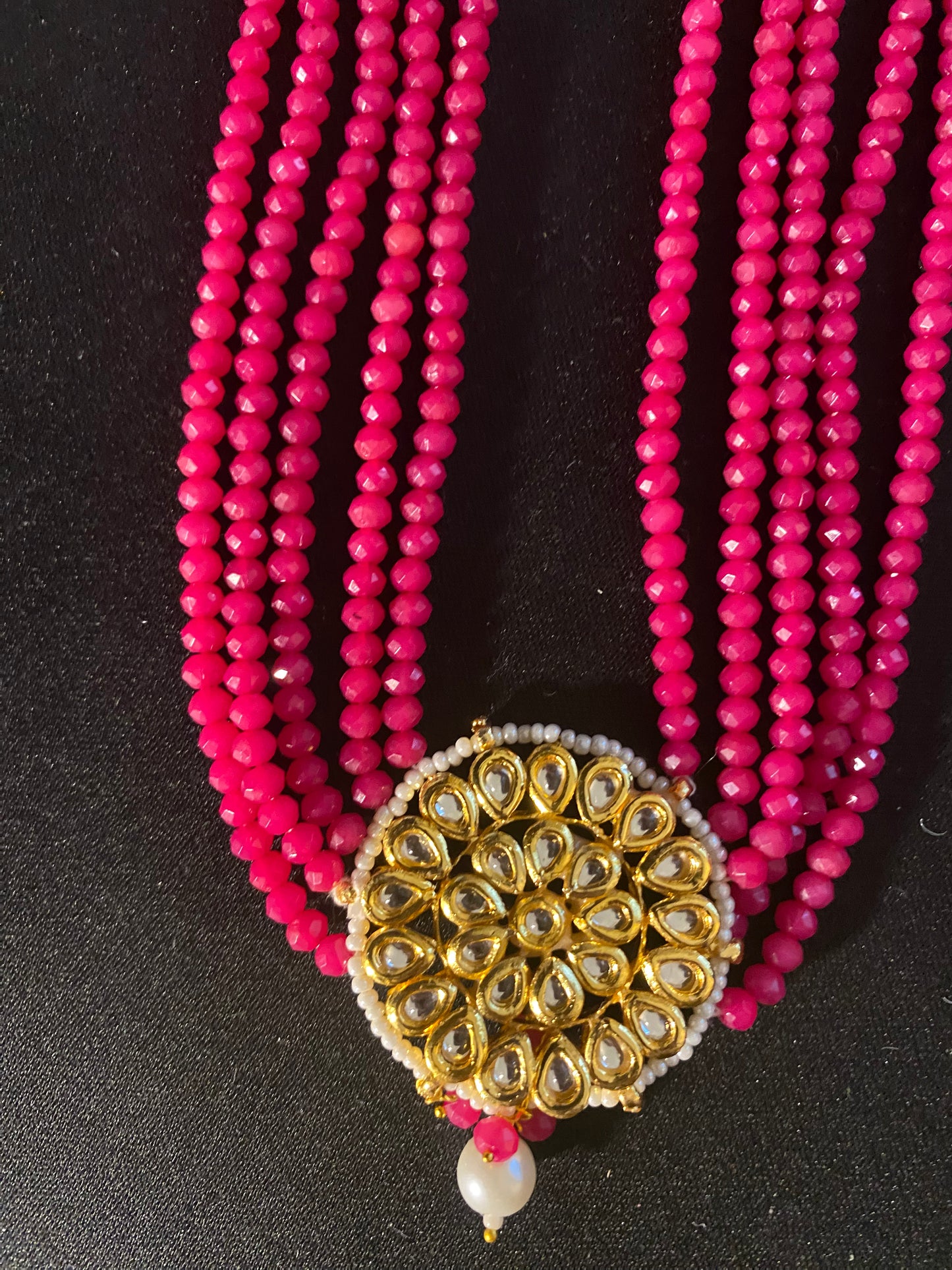 New Jewelry: Pink Beaded Kundan Necklace