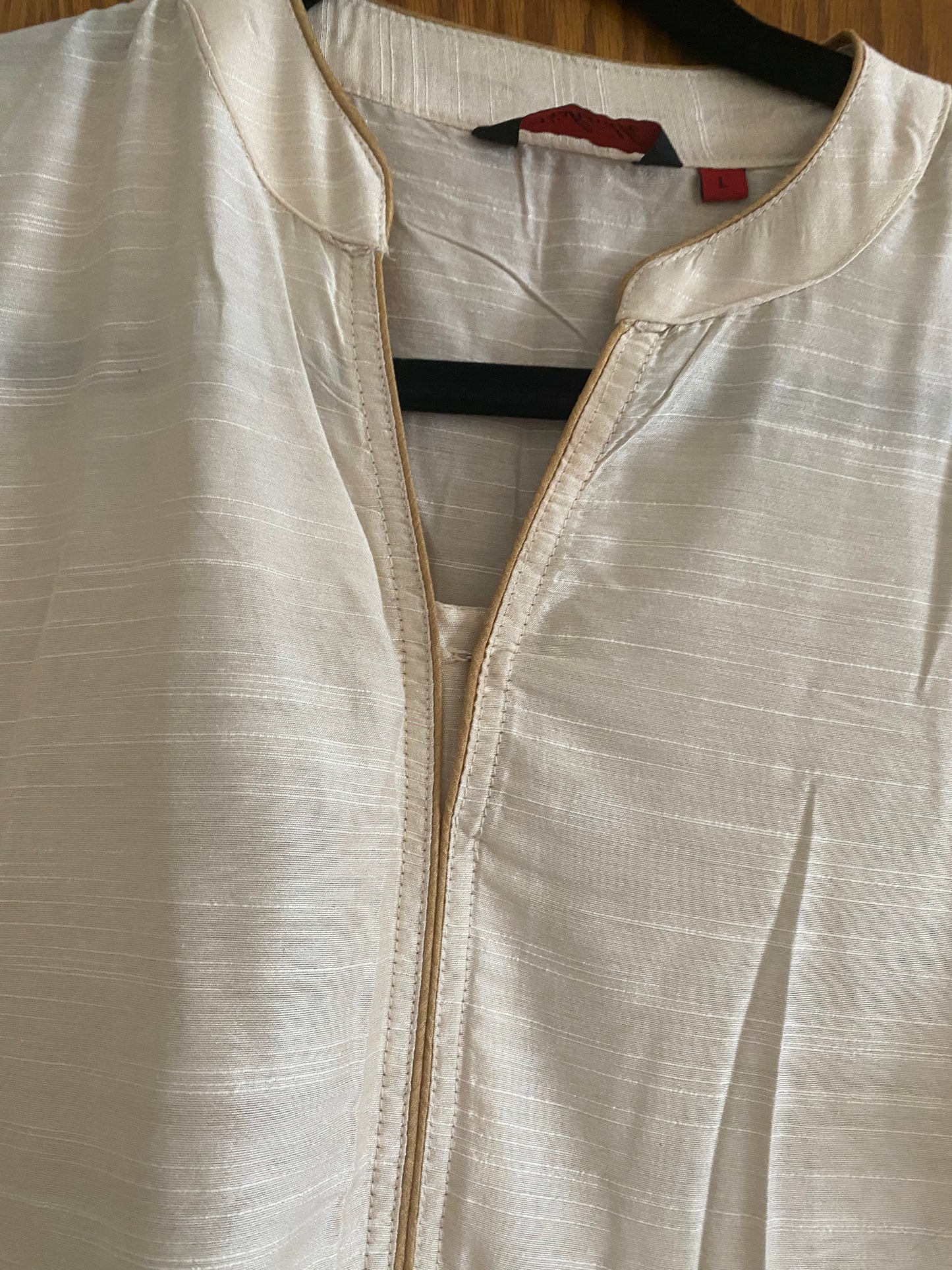 Long Beige Kurtha
