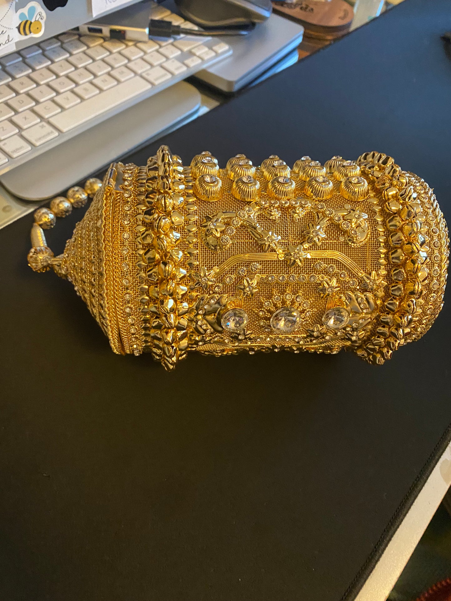New Bag: Gold Cylinder Wristlet