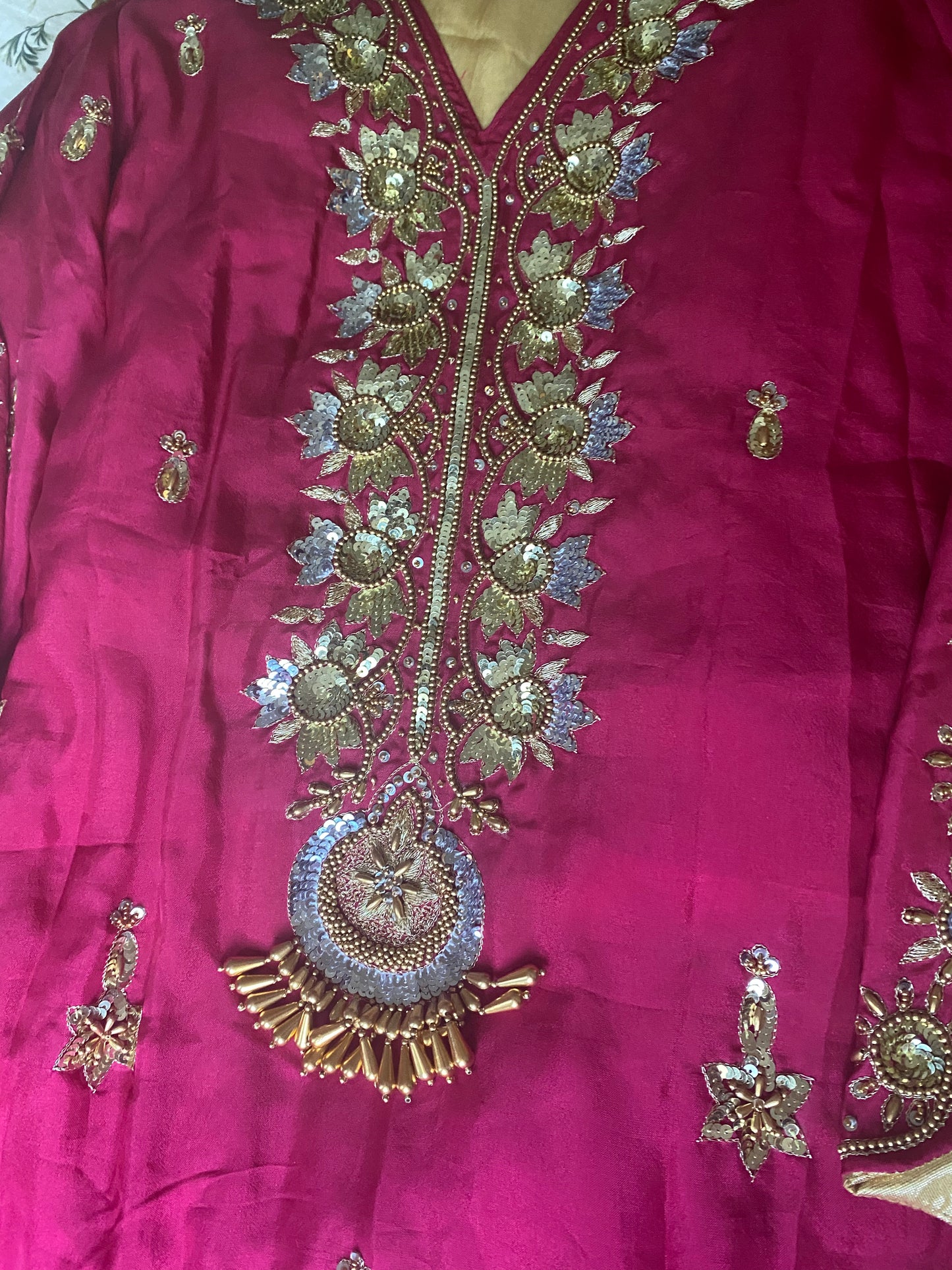 New Clothing: Pink Silk, 3 Piece Wedding Dress