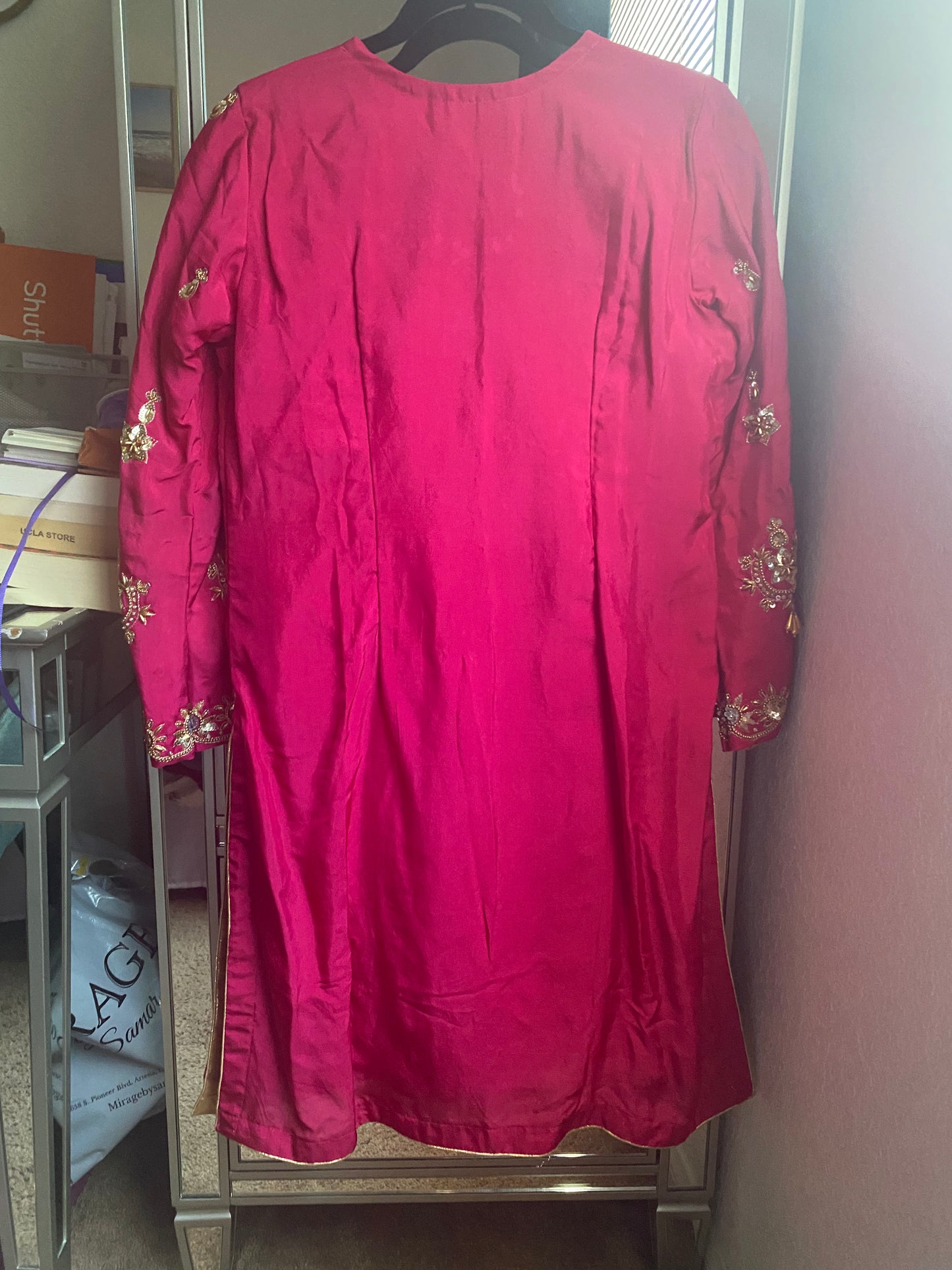 New Clothing: Pink Silk, 3 Piece Wedding Dress