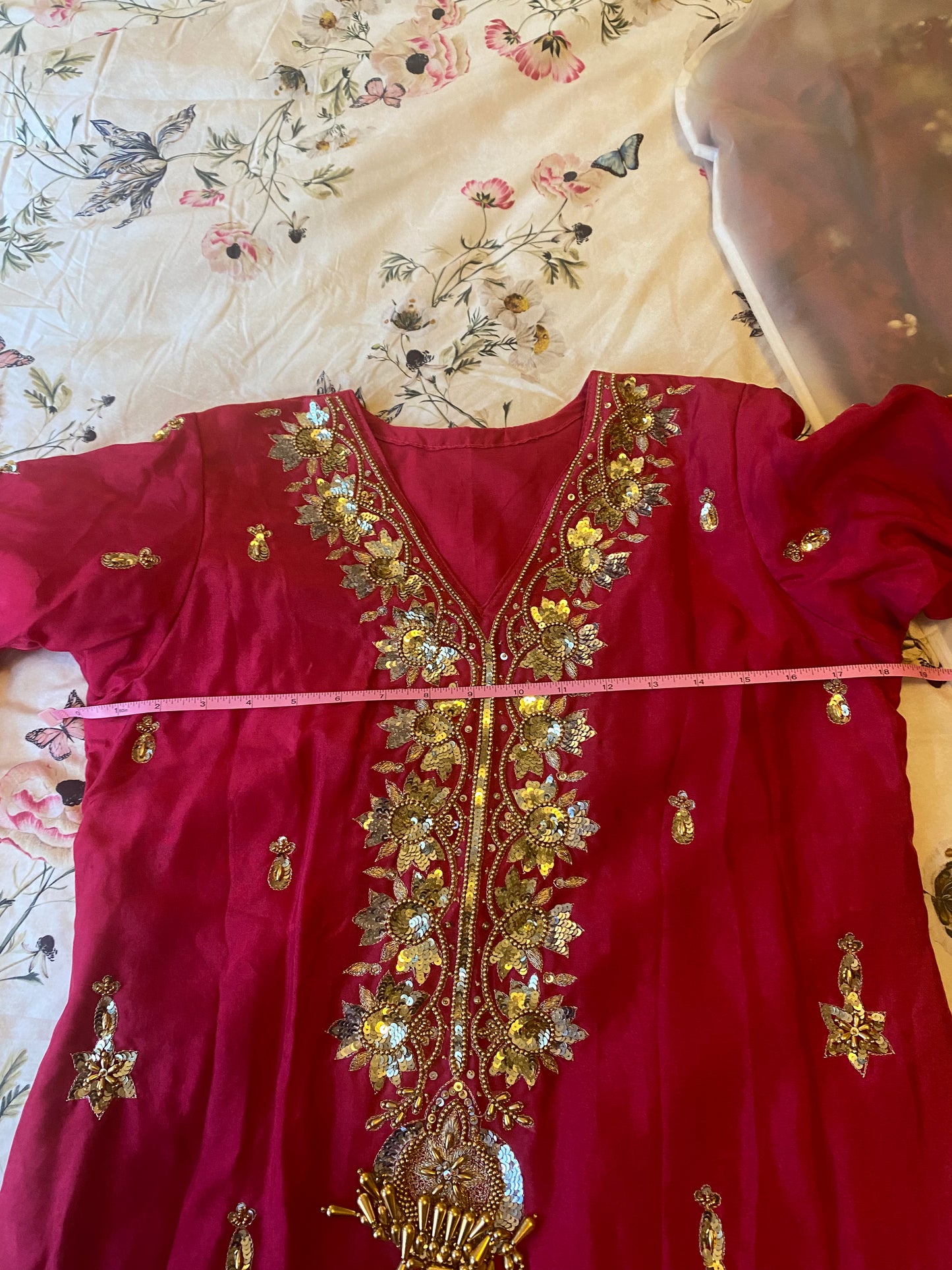New Clothing: Pink Silk, 3 Piece Wedding Dress