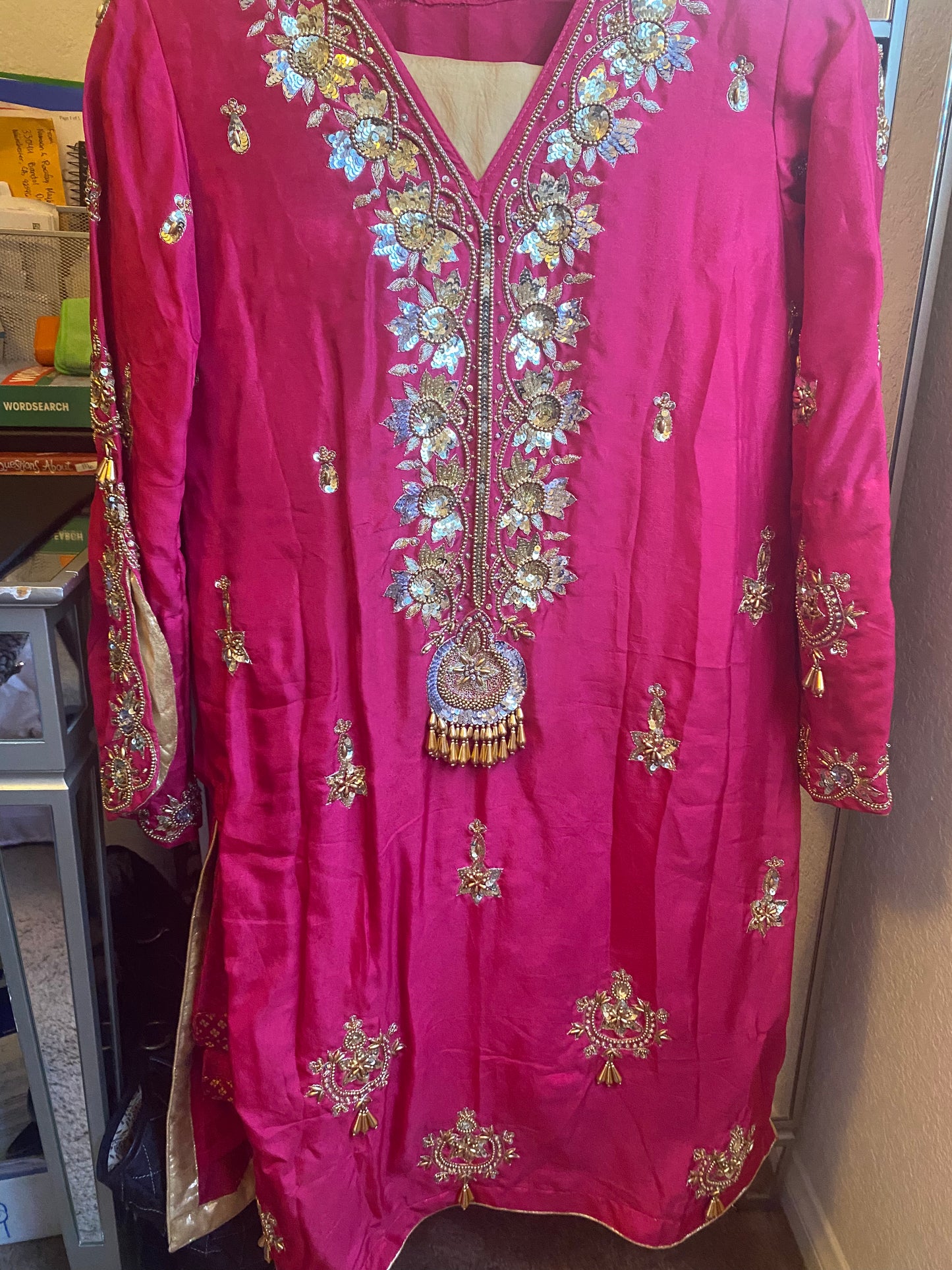New Clothing: Pink Silk, 3 Piece Wedding Dress