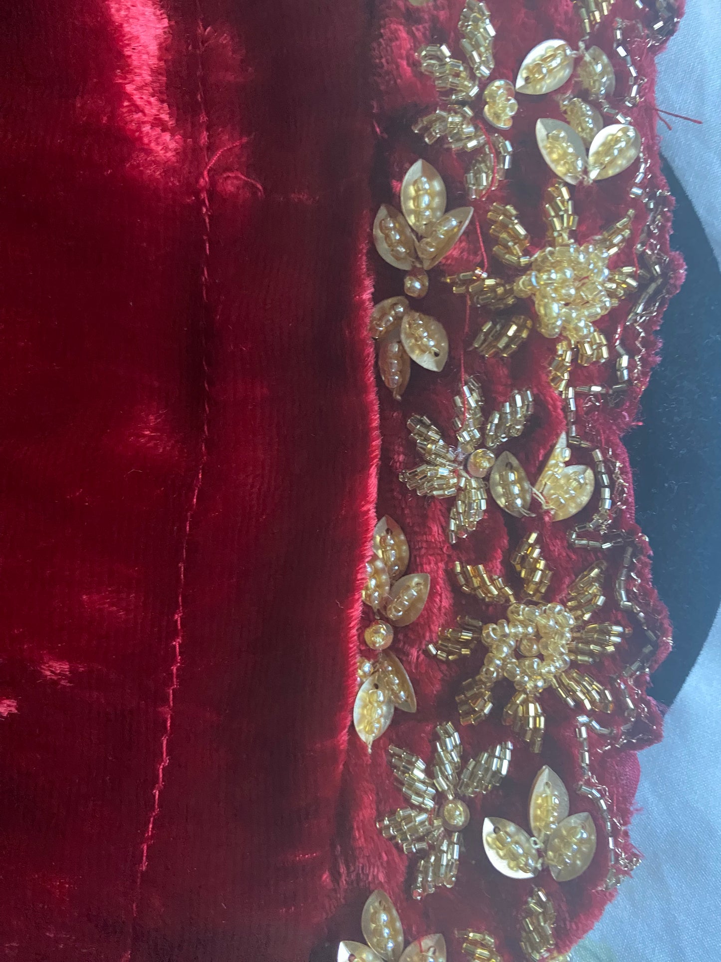 New Clothing: Velvet, Red 3 Piece Wedding Dress