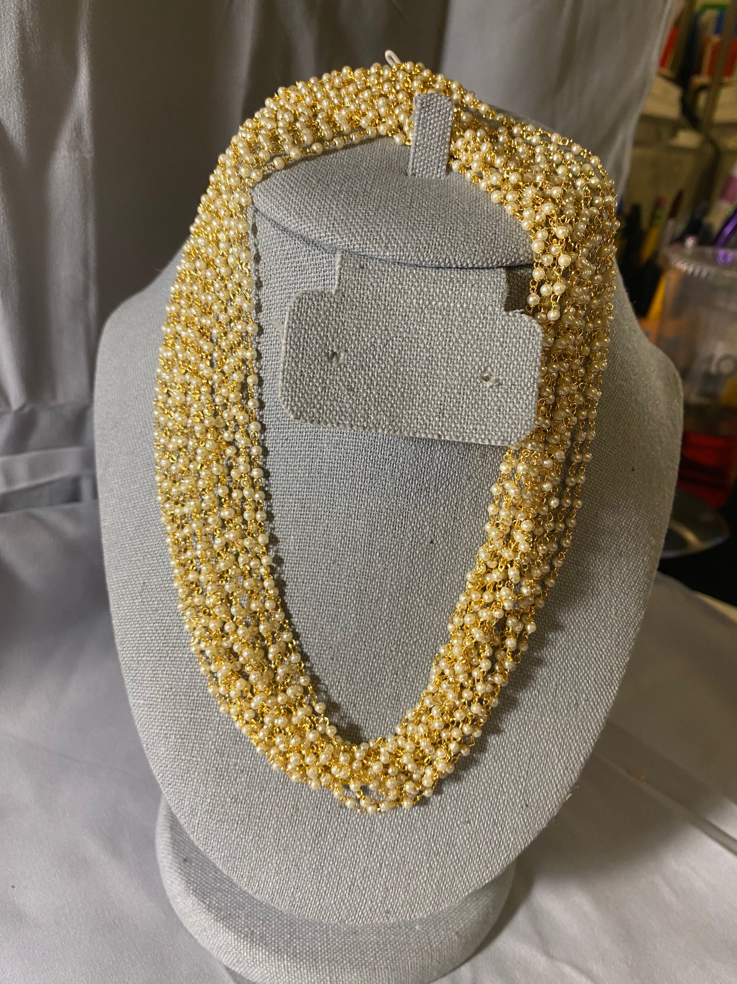 New Jewelry: Long Pearl Gold Plated Necklace