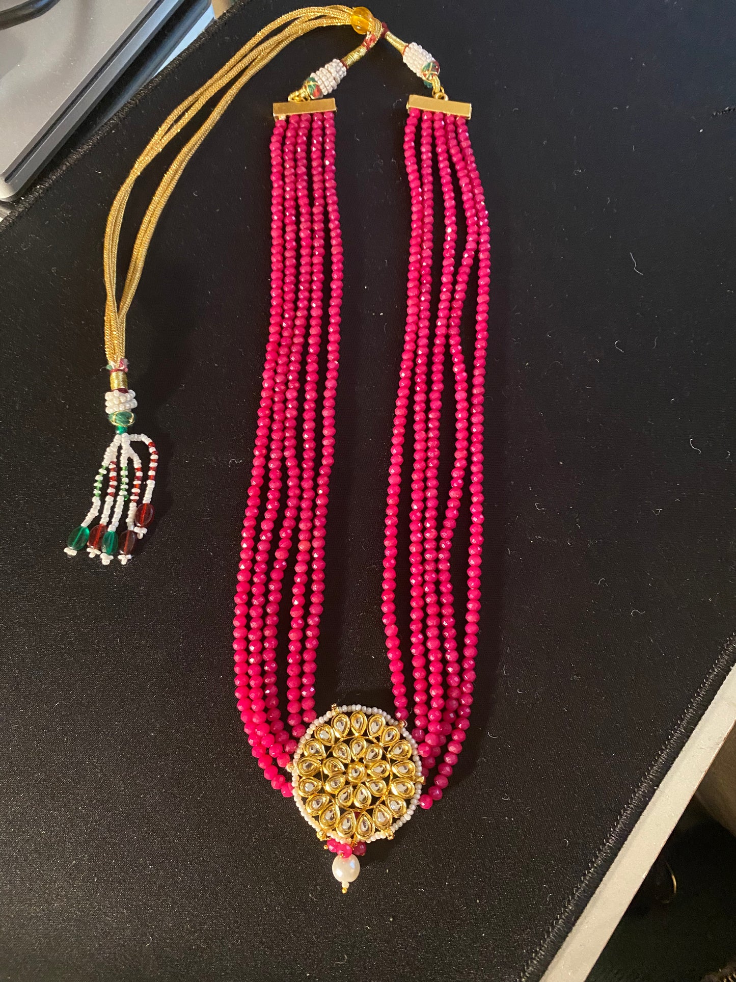 New Jewelry: Pink Beaded Kundan Necklace
