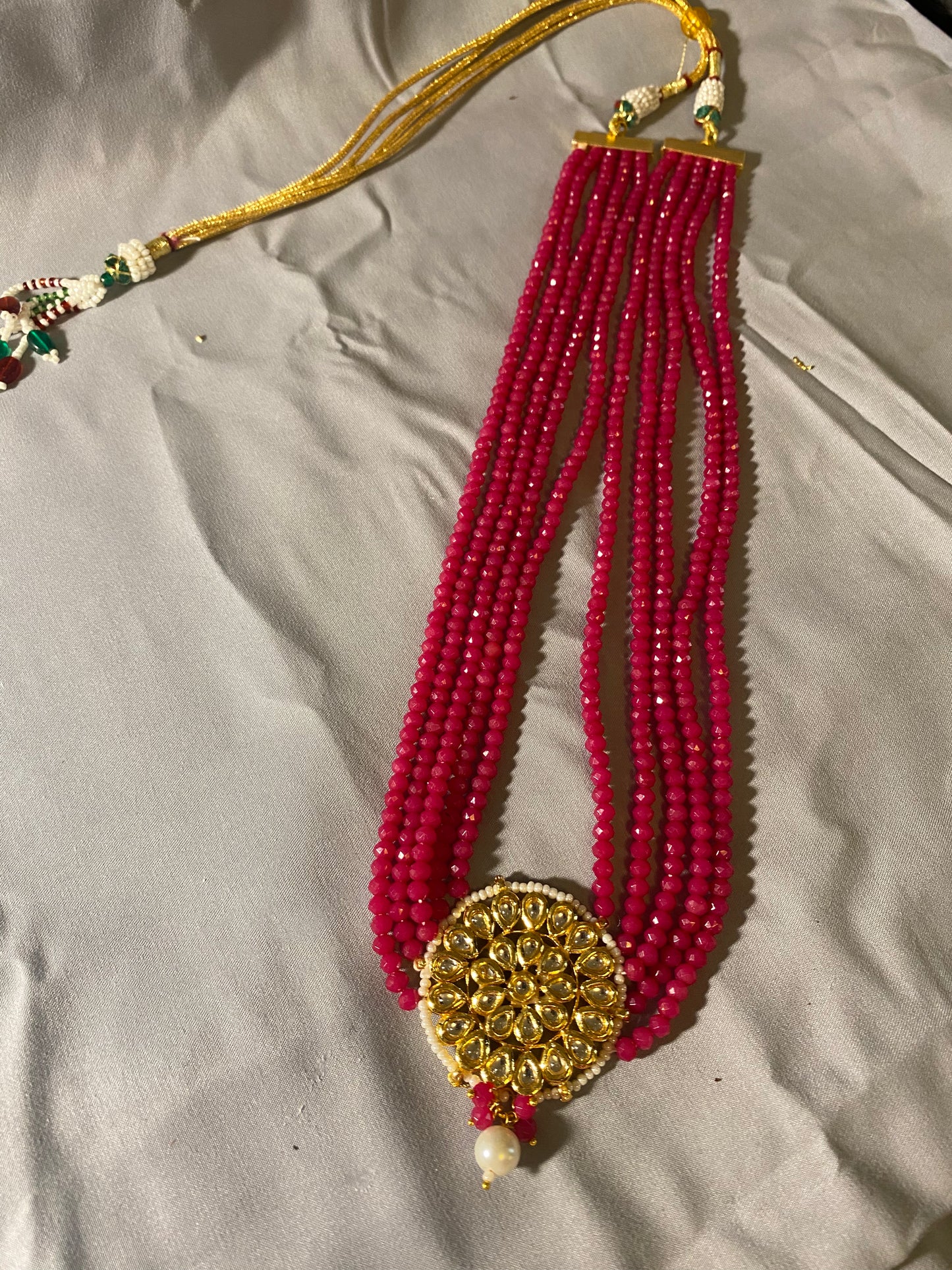 New Jewelry: Pink Beaded Kundan Necklace