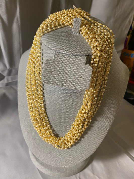 New Jewelry: Long Pearl Gold Plated Necklace