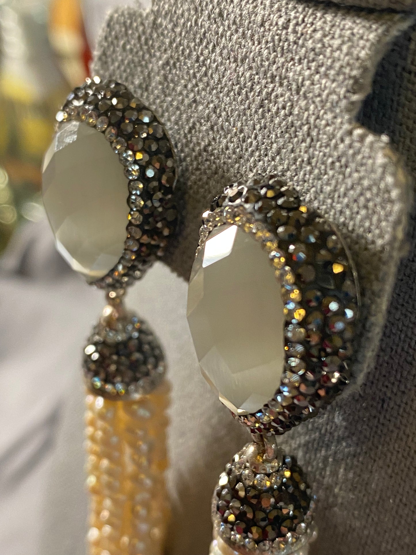New Jewelry: Dangly Pearl Crystal Earrings