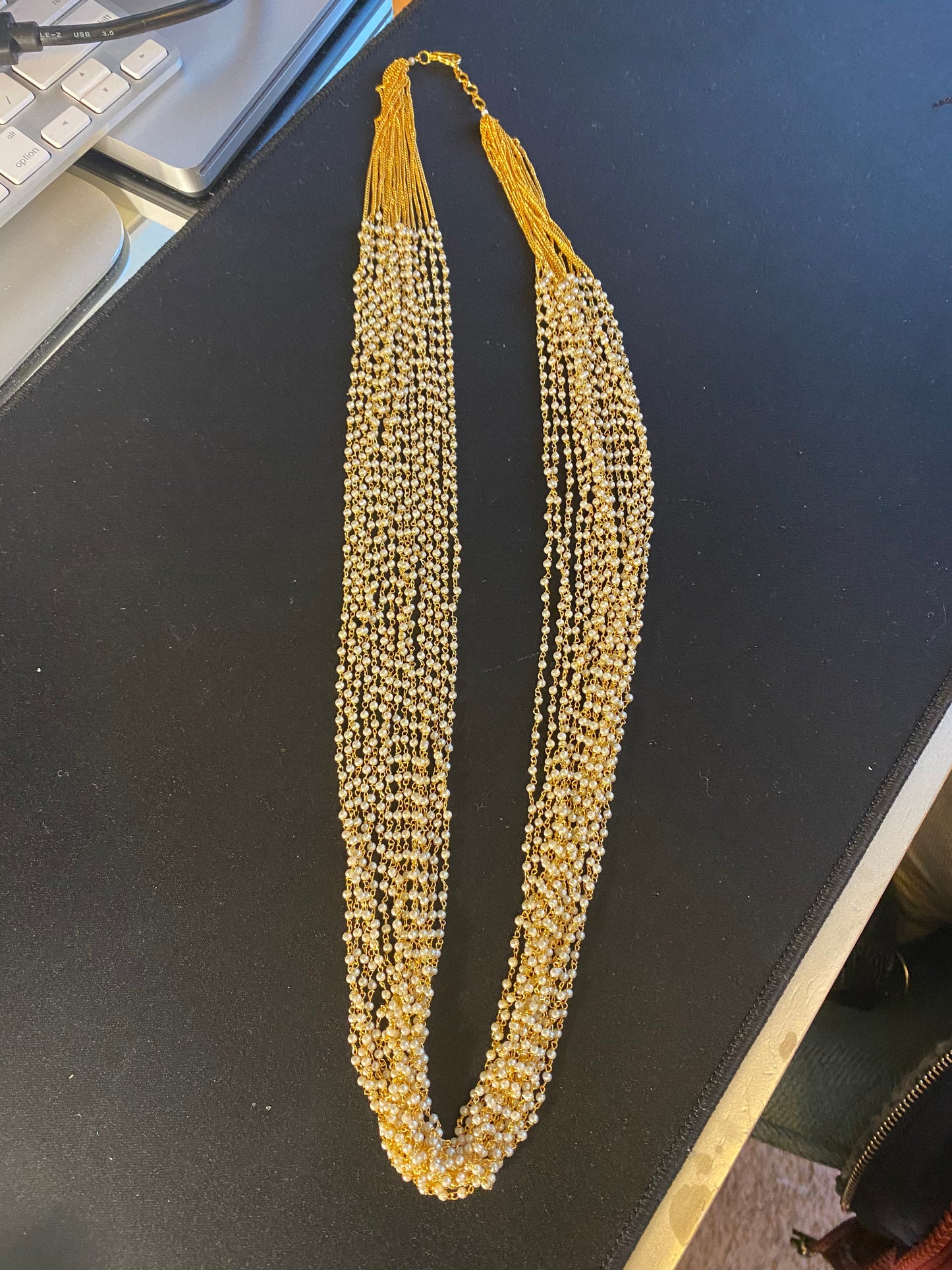 New Jewelry: Long Pearl Gold Plated Necklace