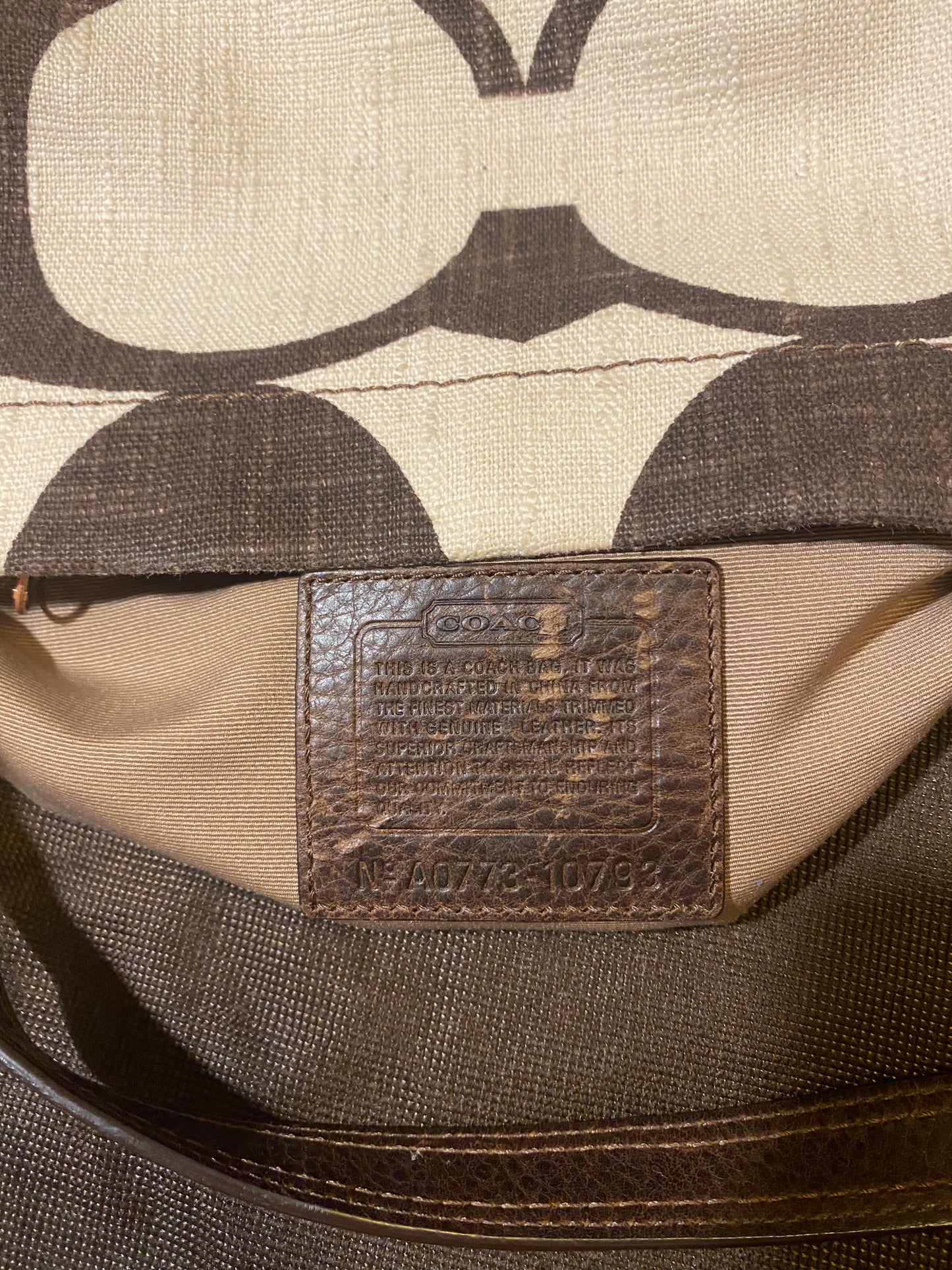 Vintage Bags: Small Beige & Brown Coach Bag