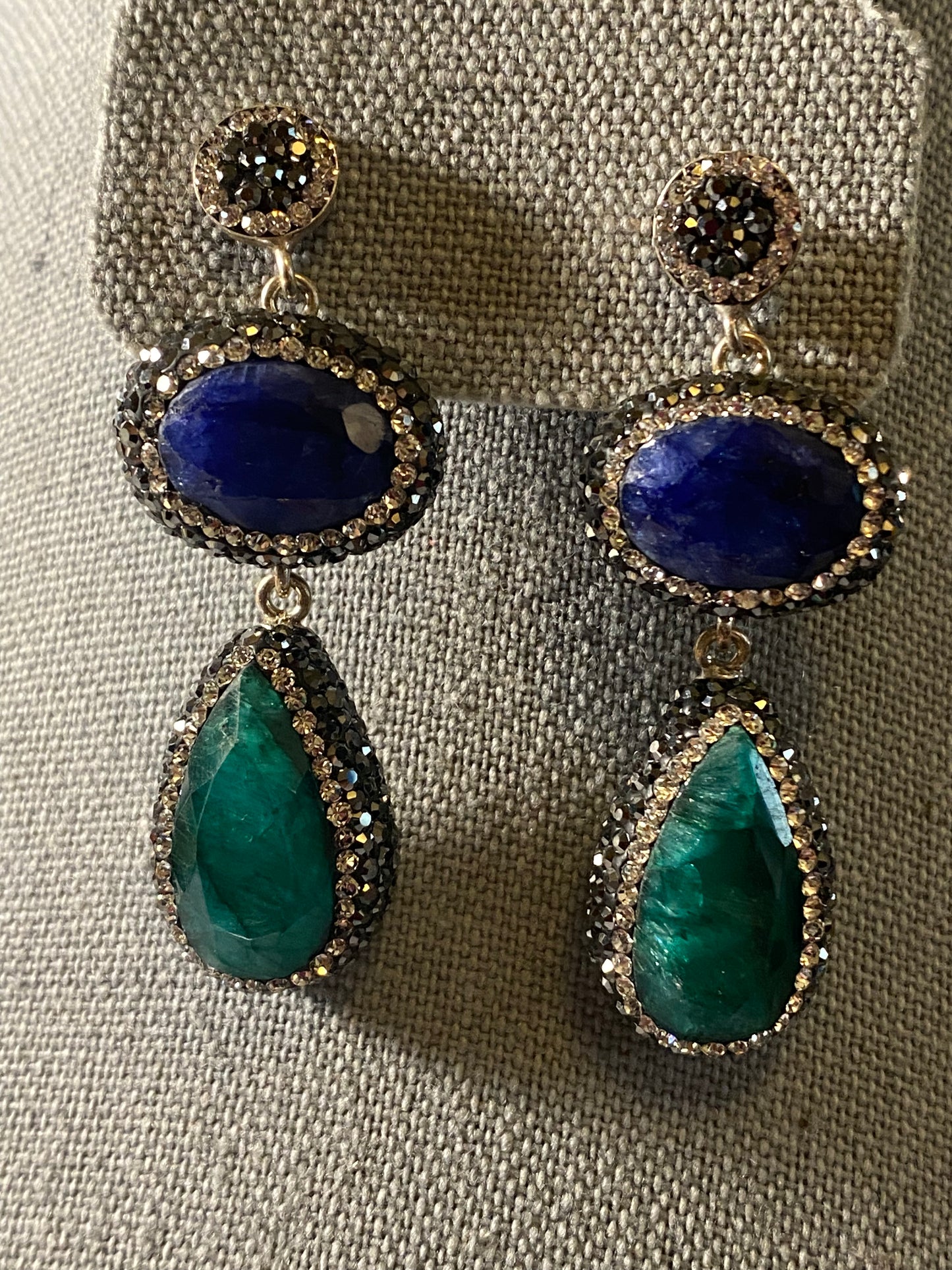 New Jewelry: Blue & Green Crystal Earrings