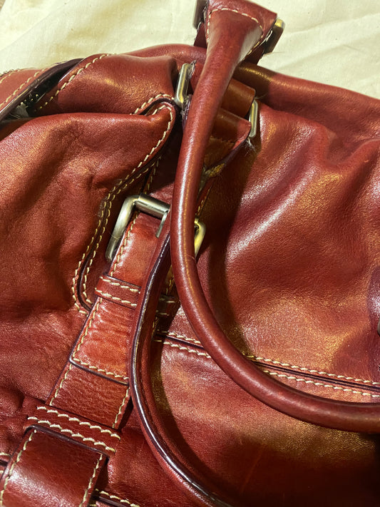 Used Bags: Red Leather Michael Bag