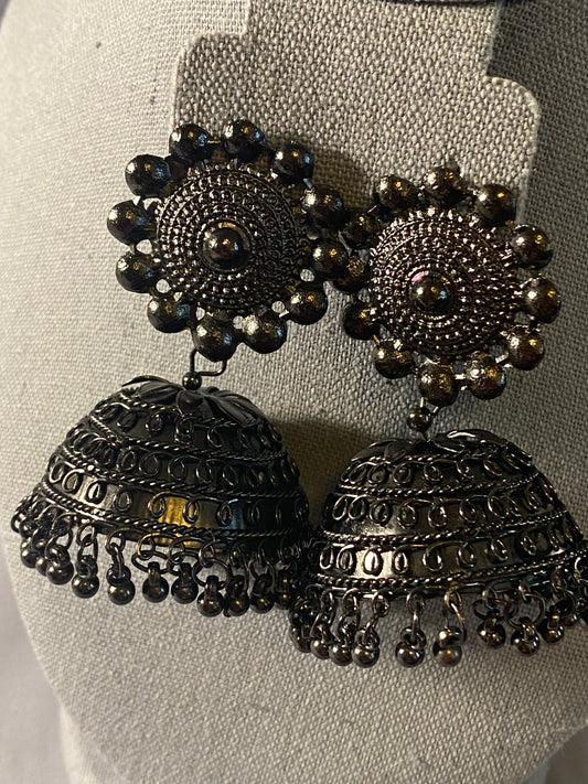New Jewelry: Long Black Jhumki Earrings