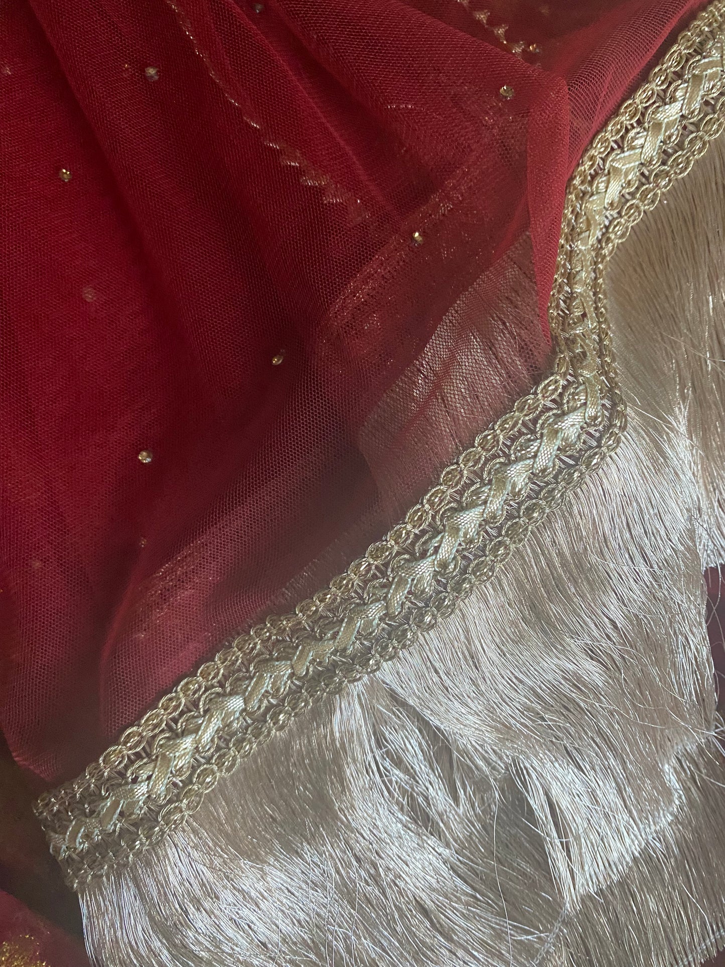 New Clothing: Velvet, Red 3 Piece Wedding Dress
